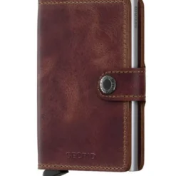 Miniwallet lommebok m/kortholder vintage brun