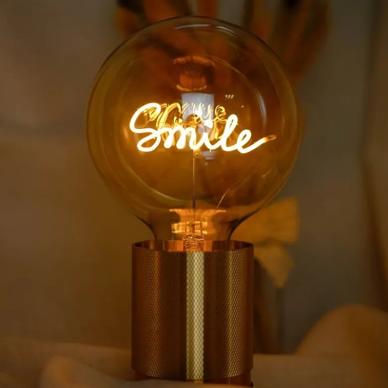 MITB lyspære LED 17 cm Smile ravfarget