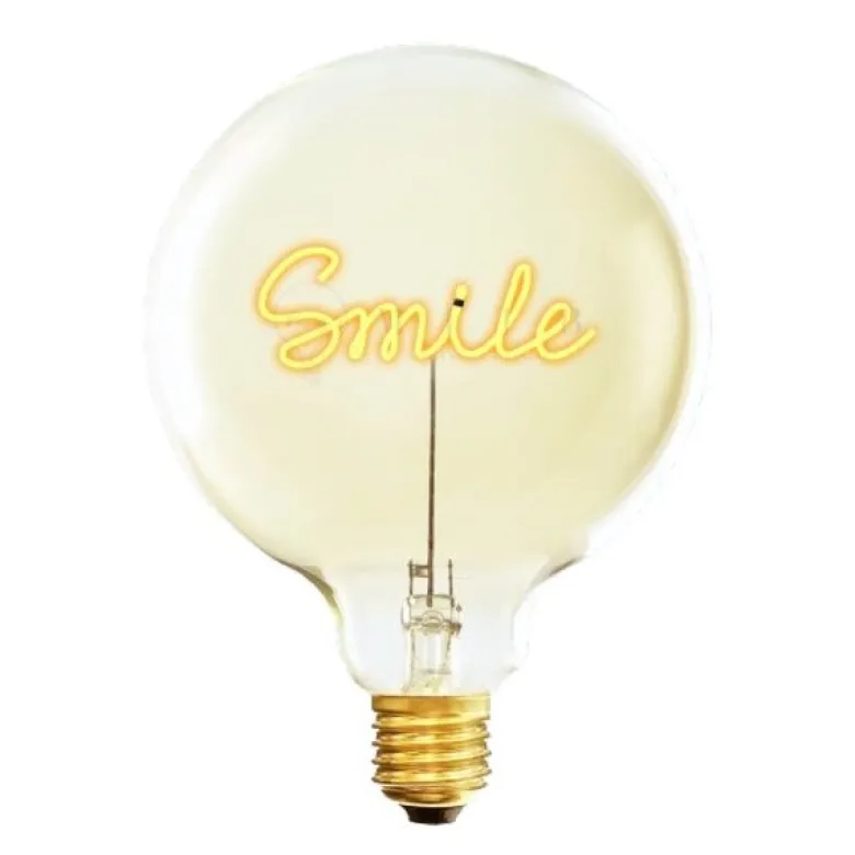 MITB lyspære LED 17 cm Smile ravfarget