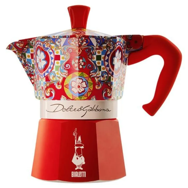 Moka Express espressokanne 6 kopper Dolce & Gabbana rød