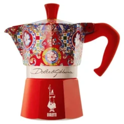 Moka Express espressokanne 3 kopper Dolce & Gabbana rød