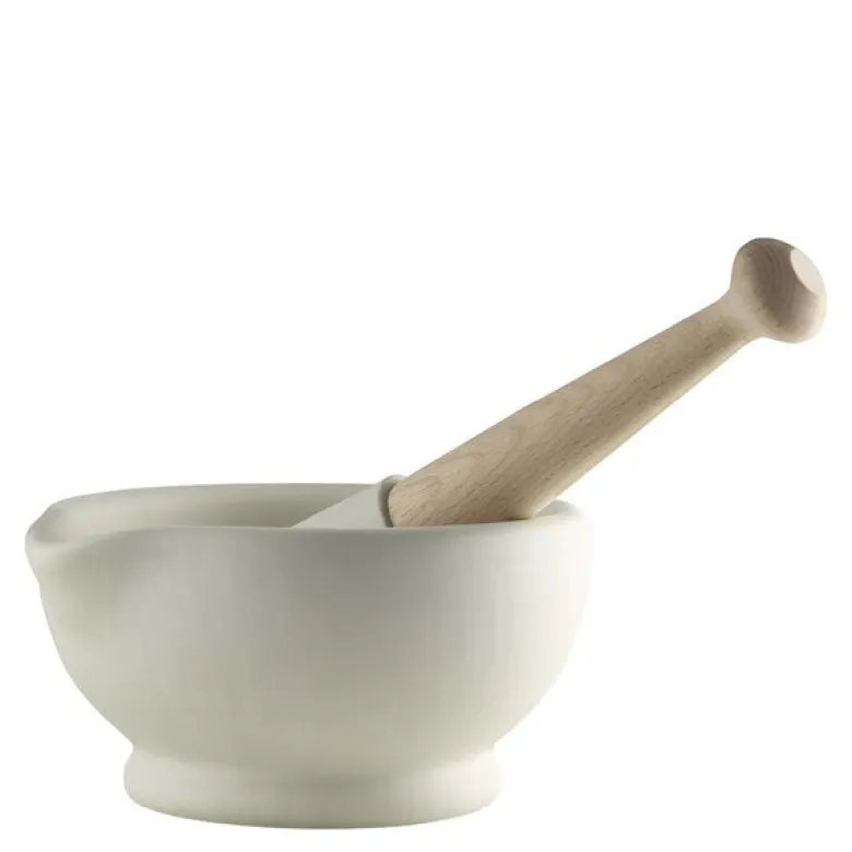 Morter og pistill 17 cm hvit