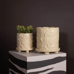 Muddy krukke L 23x23,5 cm beige