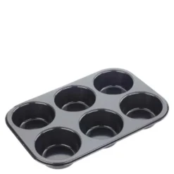 Muffinsform jumbo for 6 muffins svart