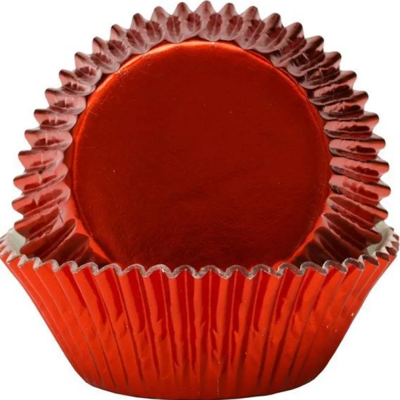 Muffinsform 45 stk rød metallic