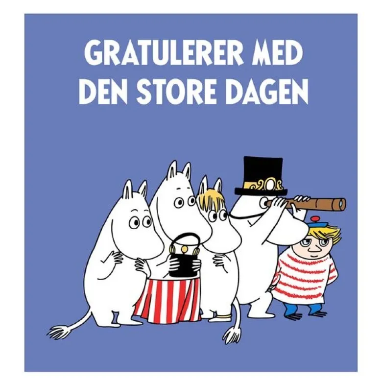 Mummi dobbeltkort 7,5x7,5 cm Gratulerer med den store dagen lilla