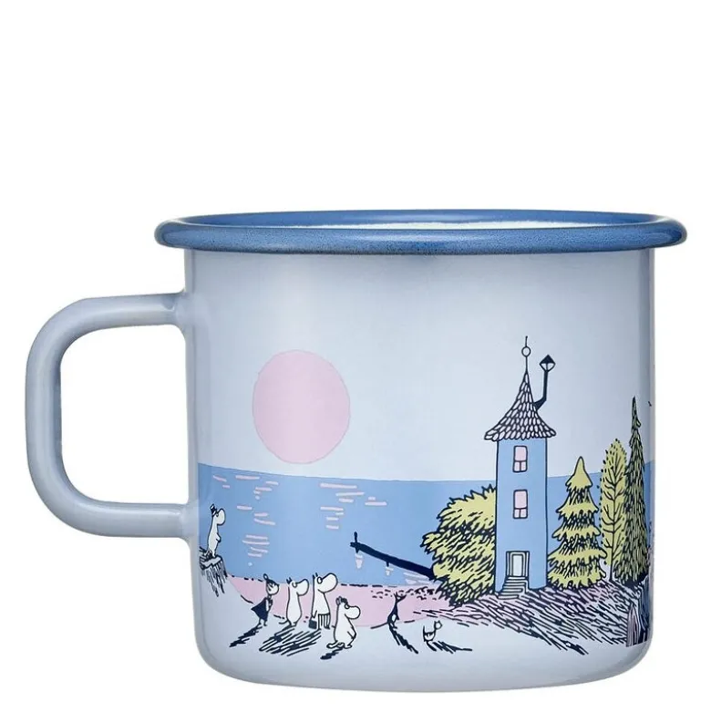 Mummi emaljekopp 55 cl solnedgang blå