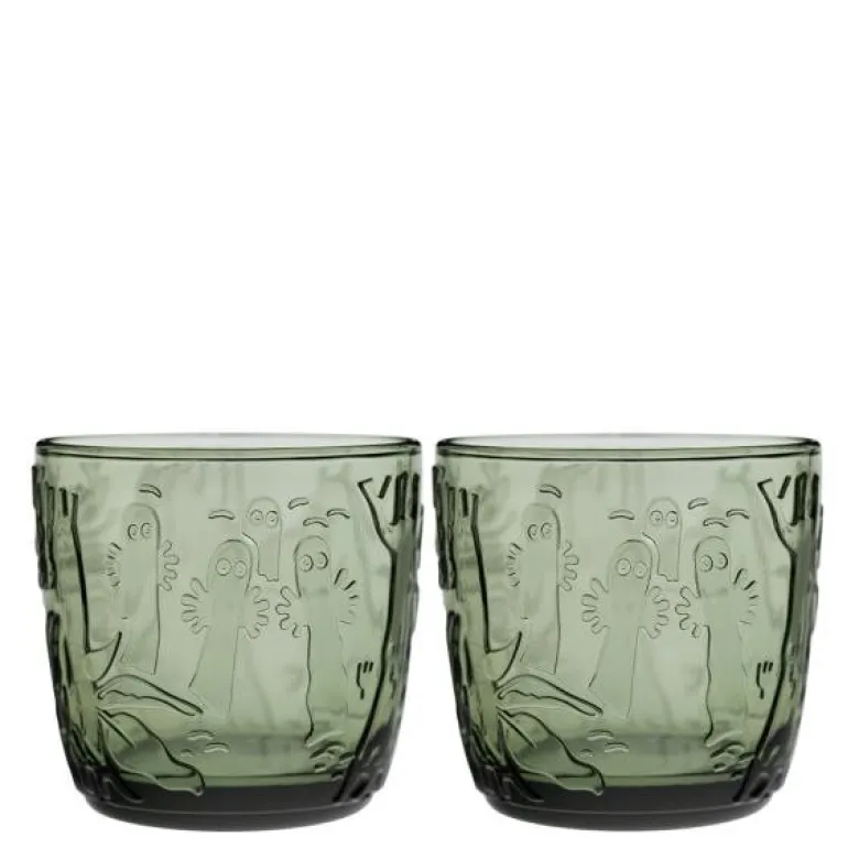 Mummi glass 28 cl 2 stk furugrønn