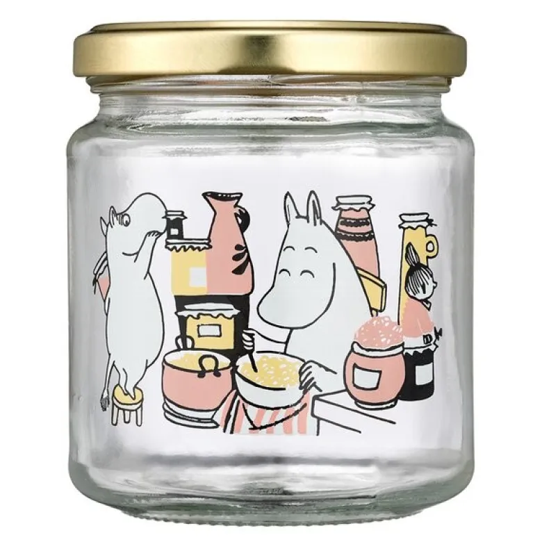 Mummi glasskrukke og 4 klistremerker 0,3L syltetøy