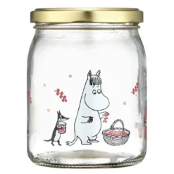Mummi glasskrukke og 4 klistremerker 0,5L bær