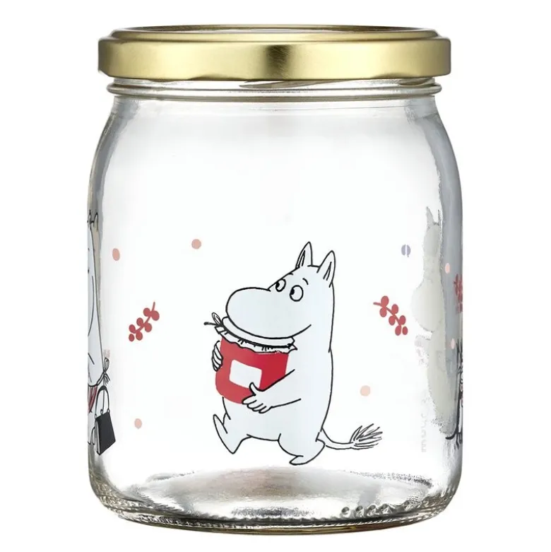 Mummi glasskrukke og 4 klistremerker 0,5L bær