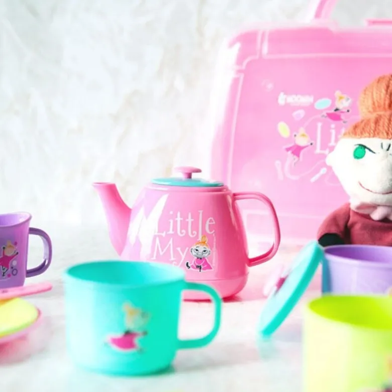 Mummi kaffesett dukkesett i koffert Lille My rosa