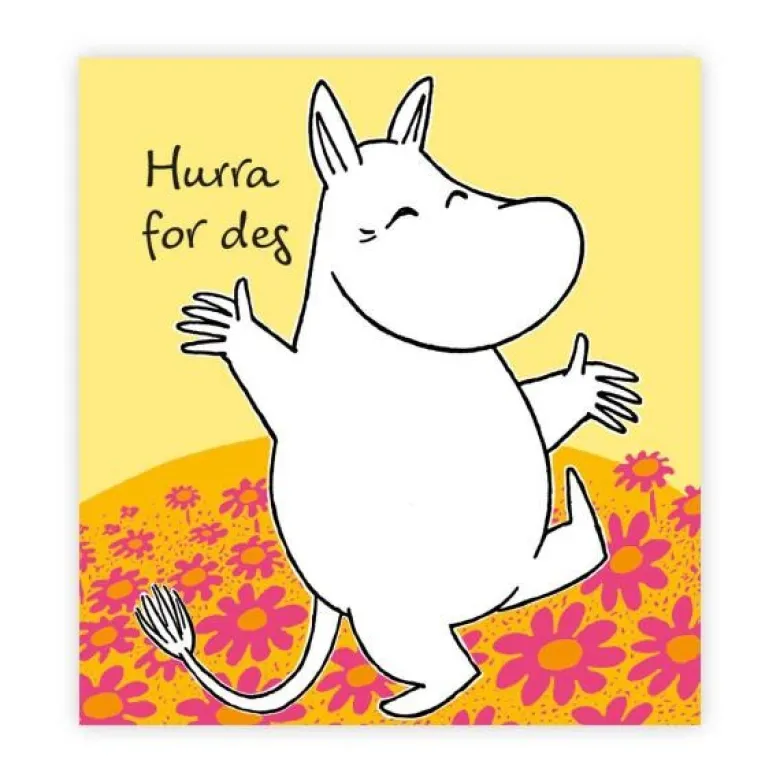 Mummi kort dobbelt Hurra for deg gul