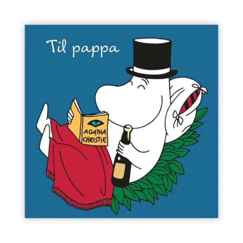 Mummi kort dobbelt Til pappa blå