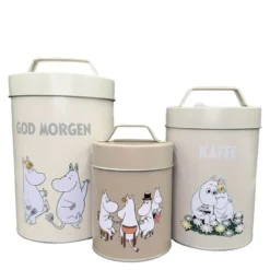 Mummi oppbevaringsboks sett 3 deler hvit/grå
