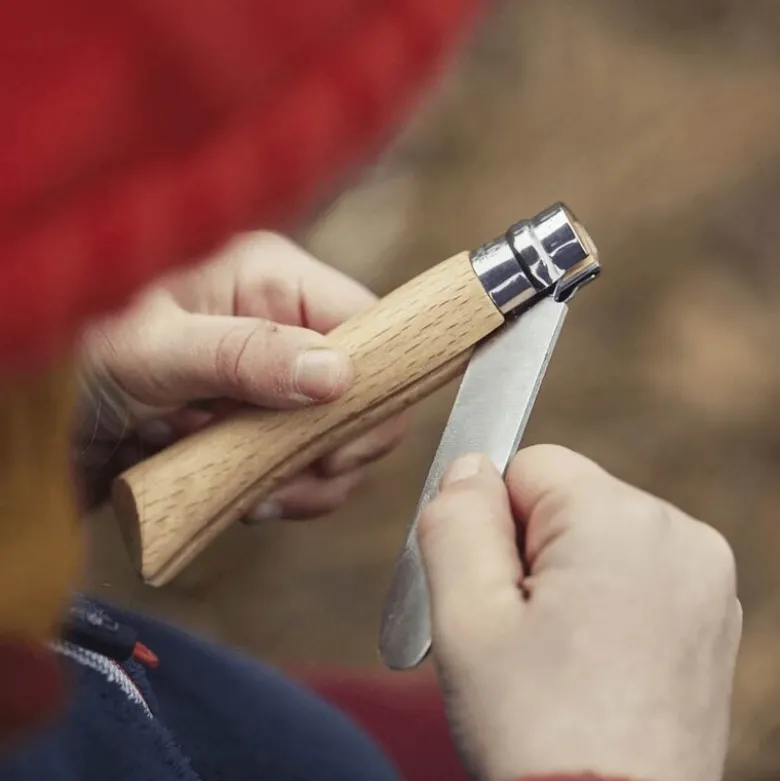My first Opinel lommekniv 8 cm bøk m/beltehylster