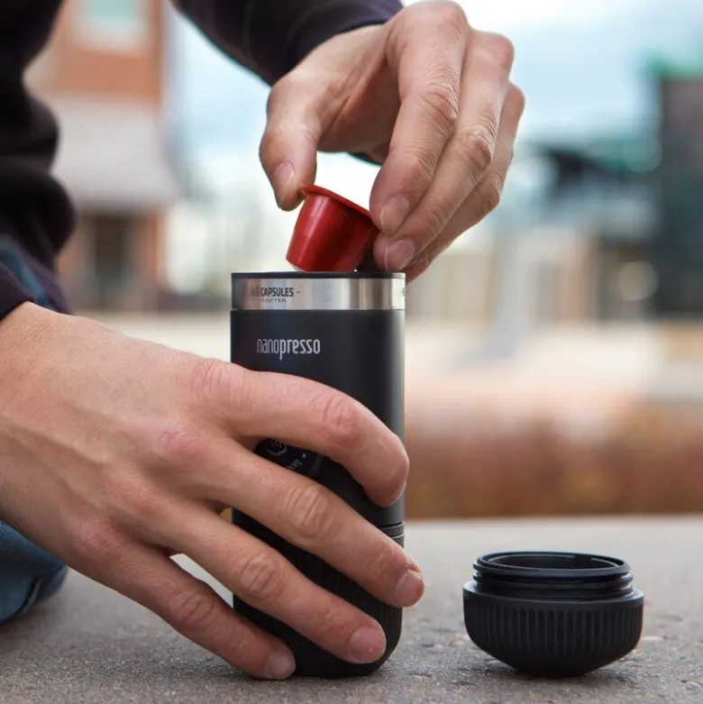Nanopresso espressomaskin med NS adapter grå