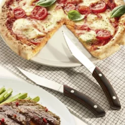 Napoli pizza-/grillkniv 4 stk stål med mørkt håndtak