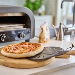 Napo pizzaspade 70x20 cm gun metal/natur