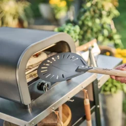 Napo pizzaspade 70x20 cm gun metal/natur