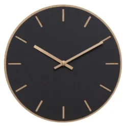 Nero veggklokke 28 cm svart linoleum m/kopper viser