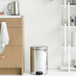 NewIcon pedalbøtte 20L blankt stål