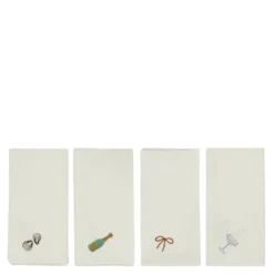 New Year serviett 45x45 cm 4 stk offwhite