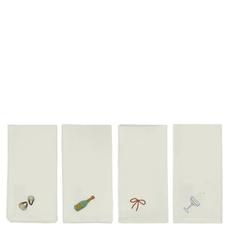 New Year serviett 45x45 cm 4 stk offwhite