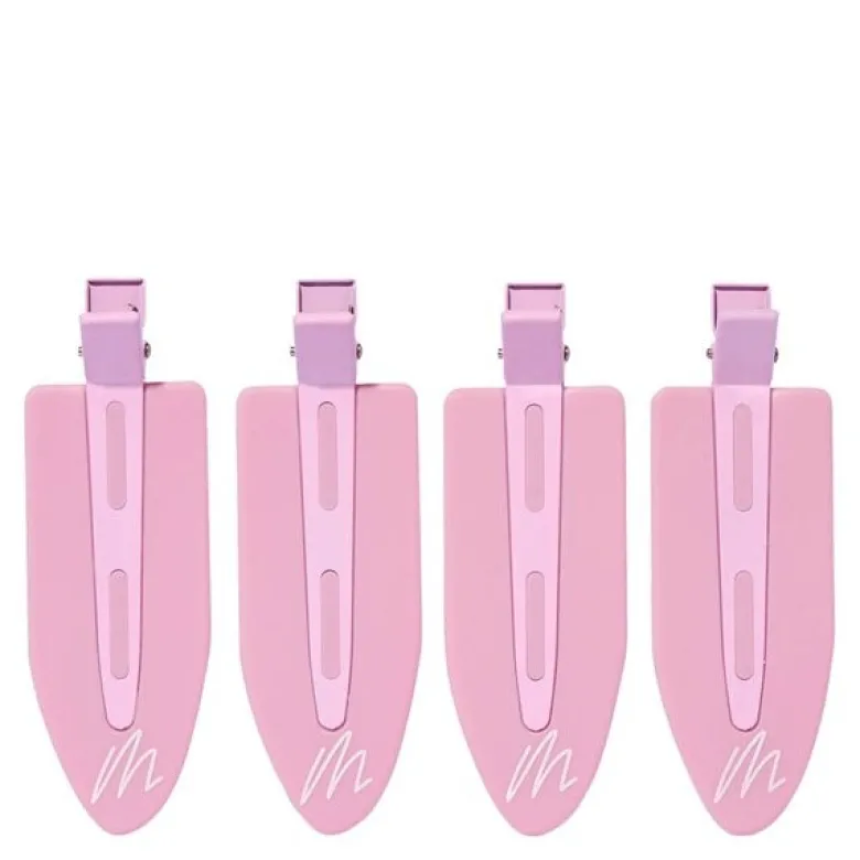 No crease hårklemme jumbo 4 stk rosa