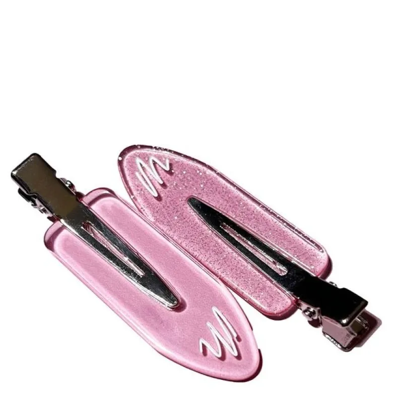 No crease hårklemme 5 stk rosa