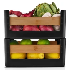 Nordic kitchen matvarekasse 27 cm svart/bambus