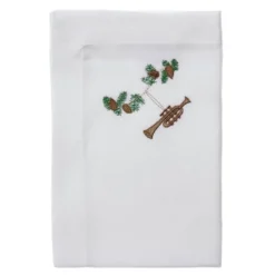Nordic way juleserviett brodert trompet 50x50 cm