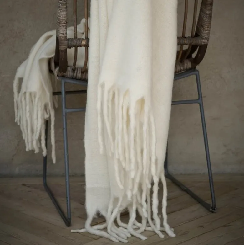 Nord pledd 130x170 cm ensfarget offwhite