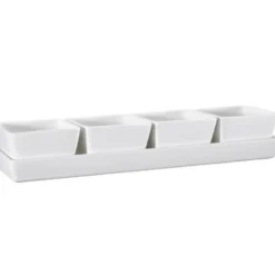 Nor tapasfat 4 skåler 6x9,5x38,5 cm hvit