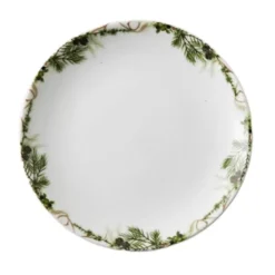 Nostalgi asjett 14 cm hvit/grønn