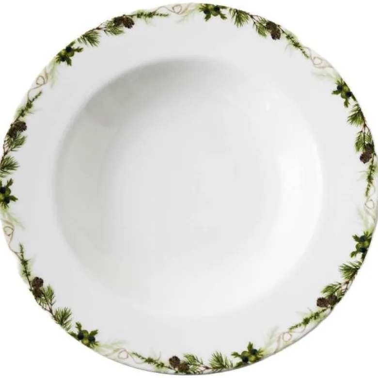 Nostalgi dyp tallerken 23 cm hvit/grønn