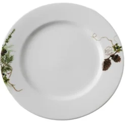 Nostalgi tallerken 27 cm hvit/grønn