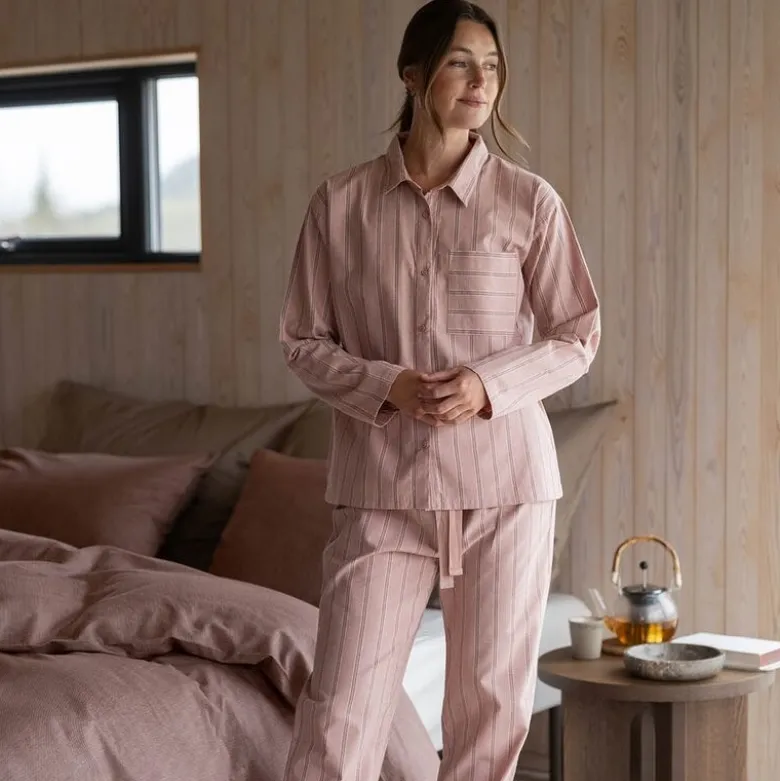 Nova flanell pyjamas dame str S varm rosa