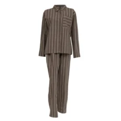 Nova flanell pyjamas dame str XL sjokoladebrun