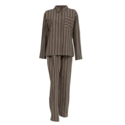 Nova flanell pyjamas dame str S sjokoladebrun