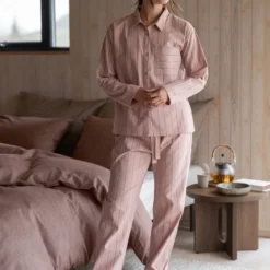 Nova flanell pyjamas dame str XL varm rosa