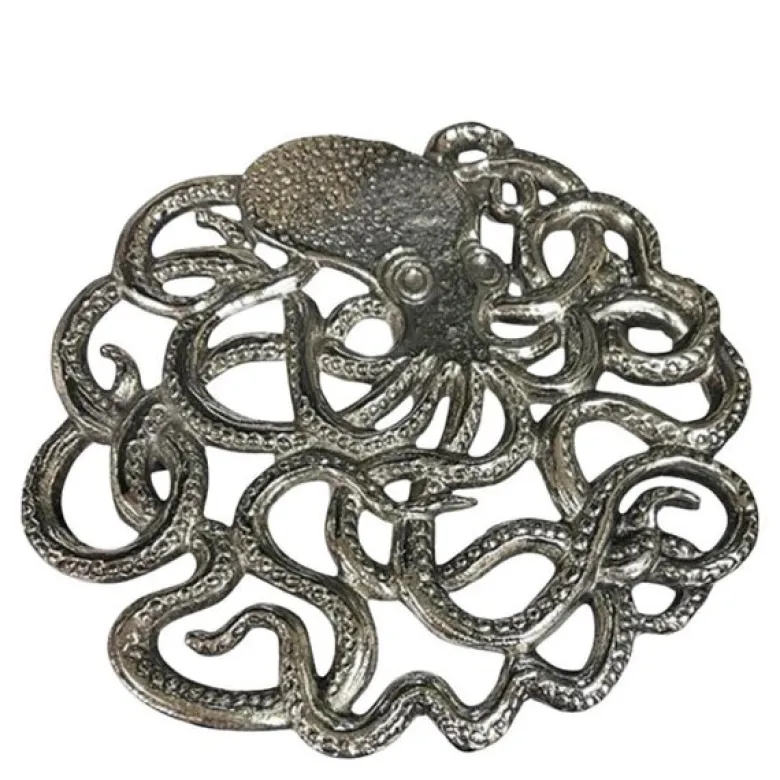Octopus gryteunderlag Ø18 cm sølv