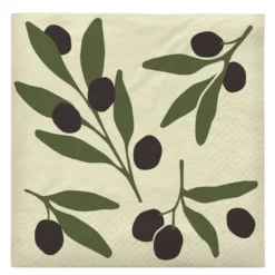 Olive serviett 33x33 cm 20 stk svart/grønn