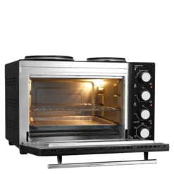 Ovn med to kokeplater 3200W 32L svart