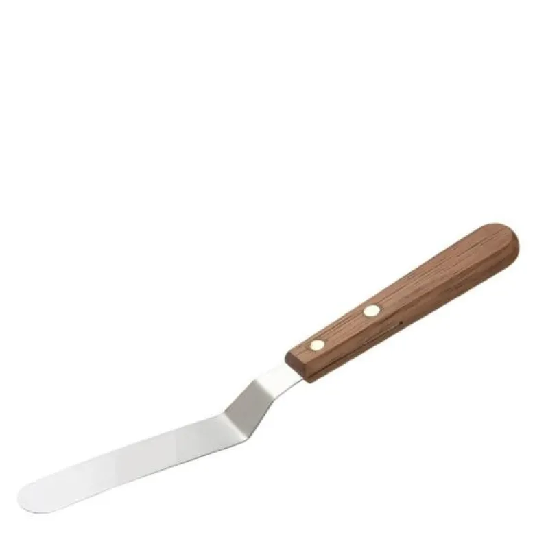 Palettkniv med vinklet trehåndtak