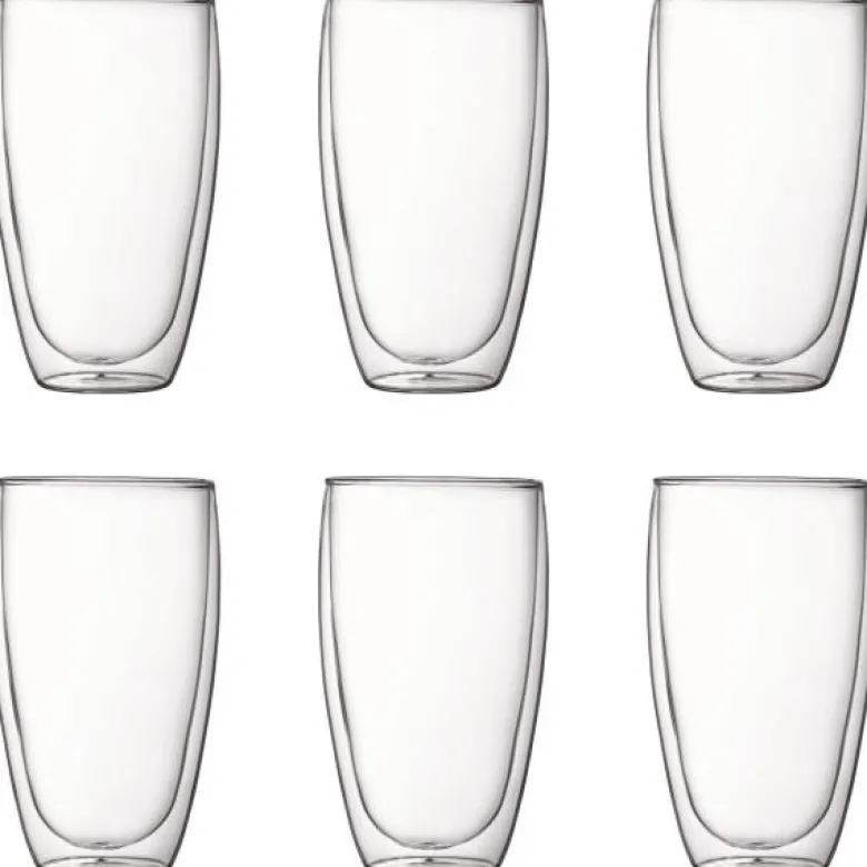 Pavina dobbeltvegget glass 45 cl 6 stk klar