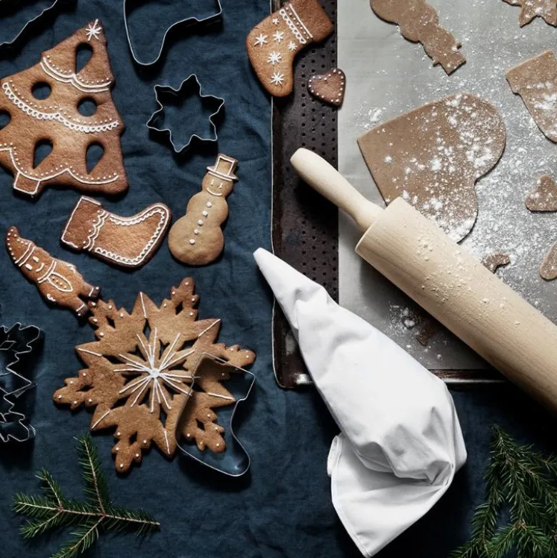 Pepperkakeformer i ring julefigurer 5 stk