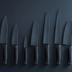 Performer brødkniv 23 cm dobbelttannet svart