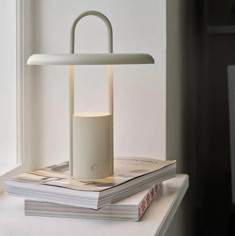 Pier bærbar LED lampe 25 cm sand