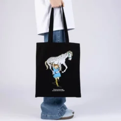 Pippi handlenett 38,5x42 cm Pippi hest svart